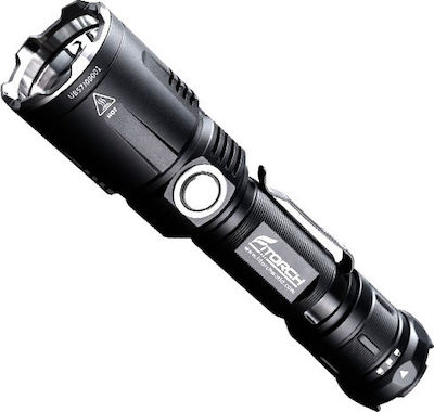 Fitorch Rechargeable Flashlight LED Waterproof IPX8 with Maximum Brightness 1800lm MR30R 2xCR123A