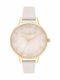 Olivia Burton Semi Precious Γυναικείο Ρολόι 34mm Μπαταρίας με Ροζ Δερμάτινο Λουράκι