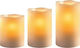 Beper Set of 3 real candles with LED lighting 12 colors and remote control Decorative Lamp Wax Polish White