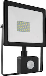 Aca Waterproof LED Floodlight 30W Cold White 6000K with Motion Sensor and Photocell IP66
