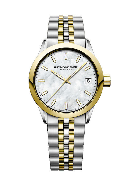 Raymond Weil Freelancer Two Tone Watch with Metal Bracelet