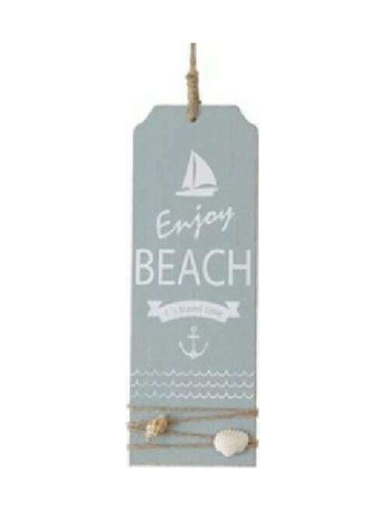 Synchronia Wooden Wall Hanging Decor Nautical, Enjoy Beach 8x1x22cm