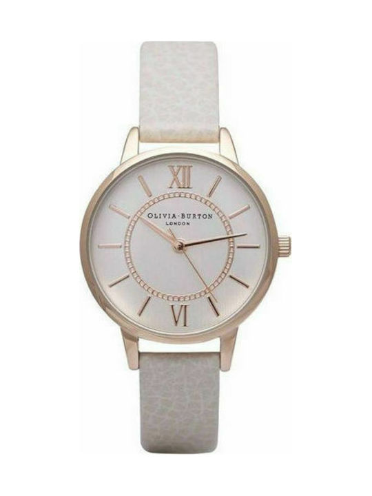 Olivia Burton Olivia Burton Watch with White Leather Strap