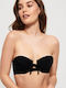 Top De Bikini Fără Bretele Negru