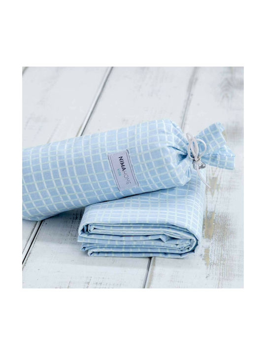 Nima Sheet Single Cotton Totter Blue 170x255cm