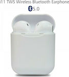 TWS i11 Earbud Bluetooth Handsfree Ακουστικά με Θήκη Φόρτισης Λευκά