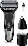 Kemei KM-6776 Rechargeable Face Electric Shaver 3x1 Rechargeable Multi Function Shaver - Black