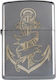 Zippo Lighter Flame Windproof Brushed Chrome Anchor