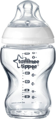 Tommee Tippee Glass Bottle Closer to Nature Anti-Colic with Silicone Nipple for 0+, 0+ m, months 250ml 1pcs