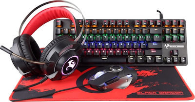 Conceptum Black Dragon G901 Σετ Gaming Μηχανικό Πληκτρολόγιο Tenkeyless με Custom Blue διακόπτες και Φωτιζόμενα πλήκτρα & Ποντίκι (Αγγλικό US)