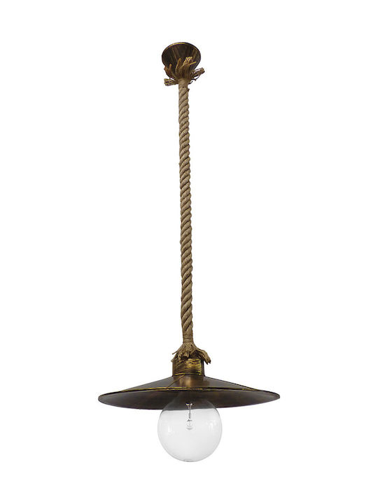 Heronia UT-180K Pendant Light Single-Light with Rope for Socket E27 Bronze