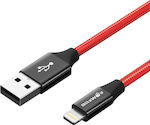 BlitzWolf BW-MF10 Împletit USB-A la Cablu Lightning 20W Roșu 1.8m