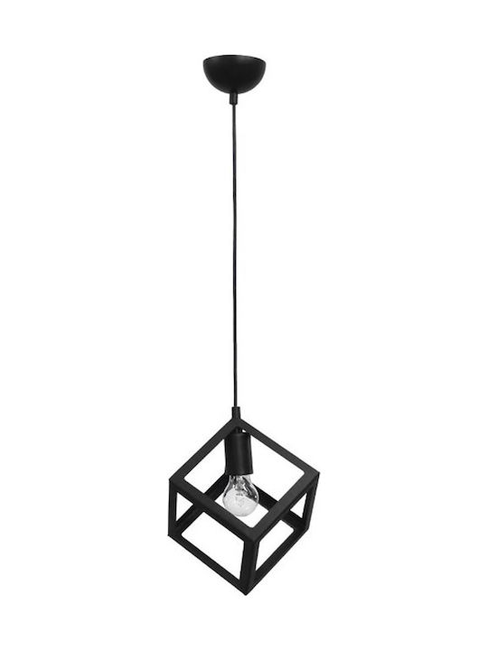 Heronia Kyvos Μοντέρνο Κρεμαστό Φωτιστικό Μονόφωτο με Ντουί E27 σε Μαύρο Χρώμα