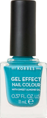 Korres Gel Effect Gloss Βερνίκι Νυχιών Μακράς Διαρκείας Γαλάζιο 82 Pool Waves 11ml