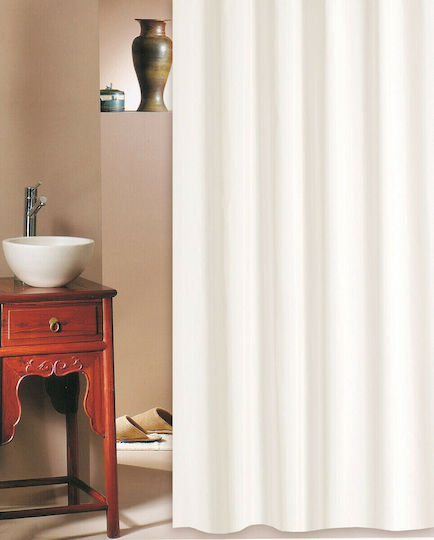 San Lorentzo Solid Fabric Shower Curtain 180x240cm Ecru 1992EKROU