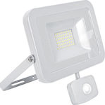 Elmark Vega Waterproof LED Floodlight 30W Natural White 4000K with Motion Sensor IP65