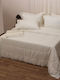 Viopros Bridal Sheets Set Super King 4 Pieces Ecru 240x260cm