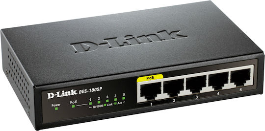 D-Link DGS-1005P Unmanaged L2 PoE+ Switch with 5 Gigabit (1Gbps) Ethernet Ports