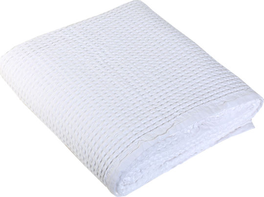 Nef-Nef Homeware New Golf Pique Double Blanket 220x240cm White