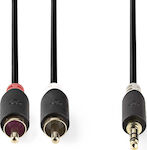 Nedis 3.5mm male - RCA male Cable Black 2m (CABW22200AT20)