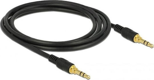 DeLock Καλώδιο Ήχου 3.5mm male - 3.5mm male Μαύρο 2m με Επίχρυσους Ακροδέκτες 85549