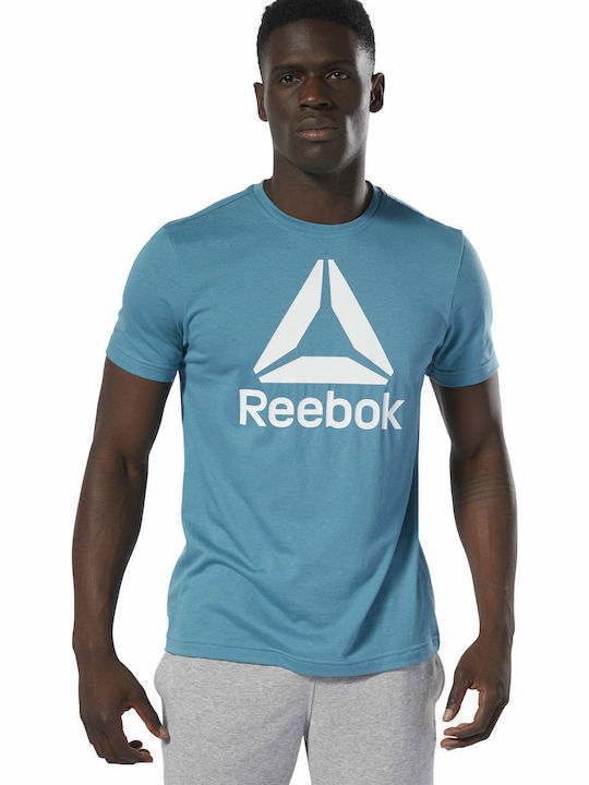 Reebok Stacked Men's Athletic T-shirt Short Sleeve Blue