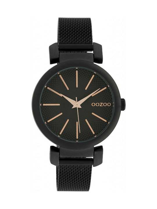 Oozoo Timepieces Watch Battery with Black Metal Bracelet