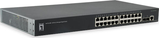 Level One GTL-2661 v1 Gestionat L2 Switch cu 24 Porturi Gigabit (1Gbps) Ethernet și 2 Porturi SFP