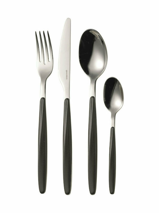 Guzzini My Fusion Cutlery set Black Stainless Steel 24pcs