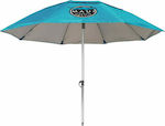 Maui & Sons Foldable Beach Umbrella Aluminum Ultra Light Diameter 1.8m with UV Protection and Air Vent Light Blue