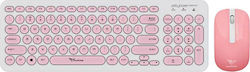 Alcatroz Jellybean A2000 Fără fir Set tastatură și mouse Roz