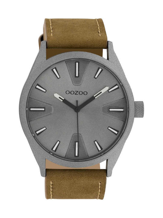 Oozoo Timepieces Watch Battery with Brown Leather Strap