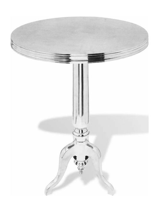 Round Aluminium Side Table Silver L55xW55xH76cm