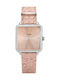 Cluse La Tetragone Watch with Pink Gold Leather Strap