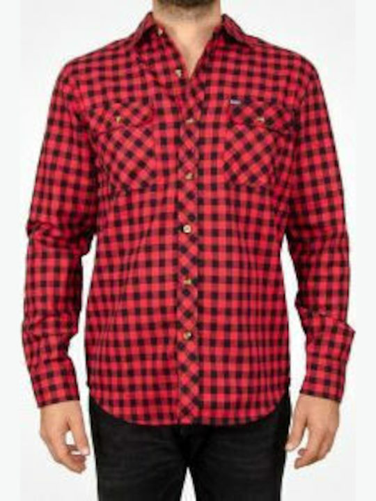 172.EM60.85 Long-sleeved Shirt Checked Red / Black