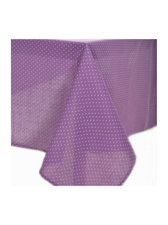 Silk Fashion Tablecloth Πουά Purple 140x140cm