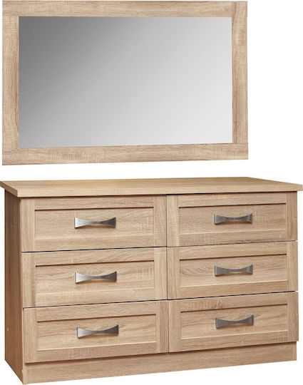 Floor-standing Makeup Dressing Table Sonoma Wooden with Mirror 120x40x76cm