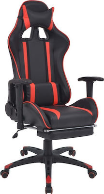 vidaXL Racing Artificial Leather Gaming Chair with Adjustable Arms and Footrest Red