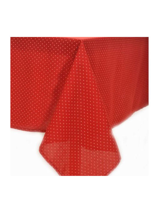 Silk Fashion Πουά Cotton & Polyester Checkered Tablecloth Red 90x90cm