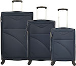 Forecast 8317 Travel Suitcases Fabric Blue Maximum Height 75cm with 4 Wheels Set of 3pcs