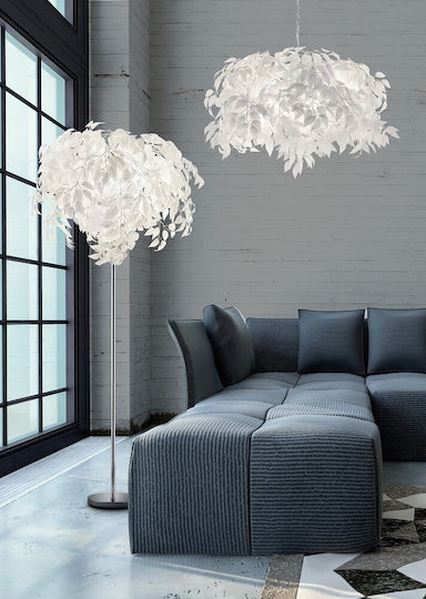 Trio Lighting Κρεμαστό Φωτιστικό Λευκό Καμπάνα με Ντουί E14 70x150εκ.