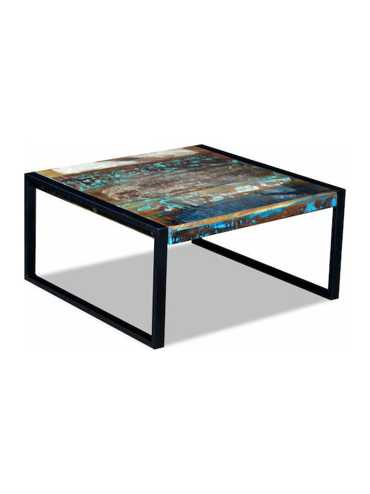 Square Coffee Table from Solid Wood Multicolour L80xW80xH40cm.