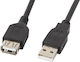 Lanberg 1.8m USB 2.0 Cable A-Male to A-Female (CA-USBE-10CC-0018-BK)