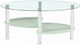 Oval Masă de cafea Milan Din sticlă Transparent L90xW55xH40cm.