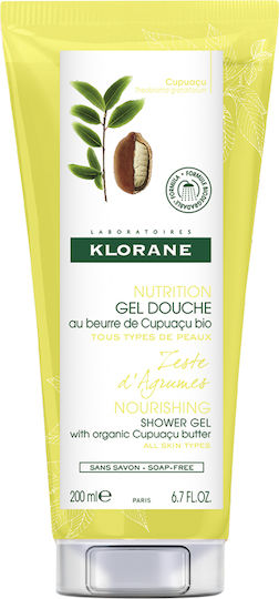 Klorane With Organic Cupacu Butter Αφρόλουτρο σε Gel & Άρωμα Εσπεριδοειδή 200ml