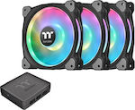 Thermaltake Riing Duo 12 RGB Radiator Fan TT Premium Gehäuselüfter 120mm mit Verbindung 4-Pin PWM 3Stück Schwarz