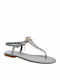 Komis & Komis Leder Damen Flache Sandalen in Gray Farbe