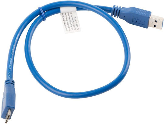 Lanberg Regular USB 3.0 to micro USB Cable Μπλε 0.5m CA-US3M-10CC-0005-B 1τμχ