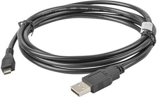 Lanberg Regular USB 2.0 to micro USB Cable Μαύρο 1.8m CA-USBM-10CC-0018-BK 1τμχ