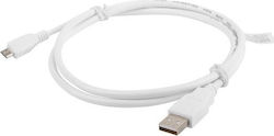 Lanberg CA-USBM-10CC-0010-W Regular USB 2.0 σε micro USB 1m Λευκό